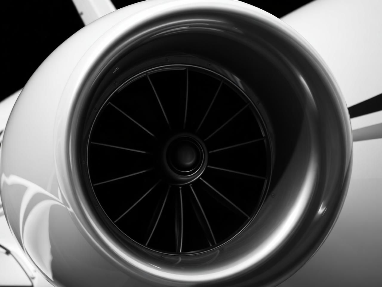 Réacteur d'un jet privé en gros plan