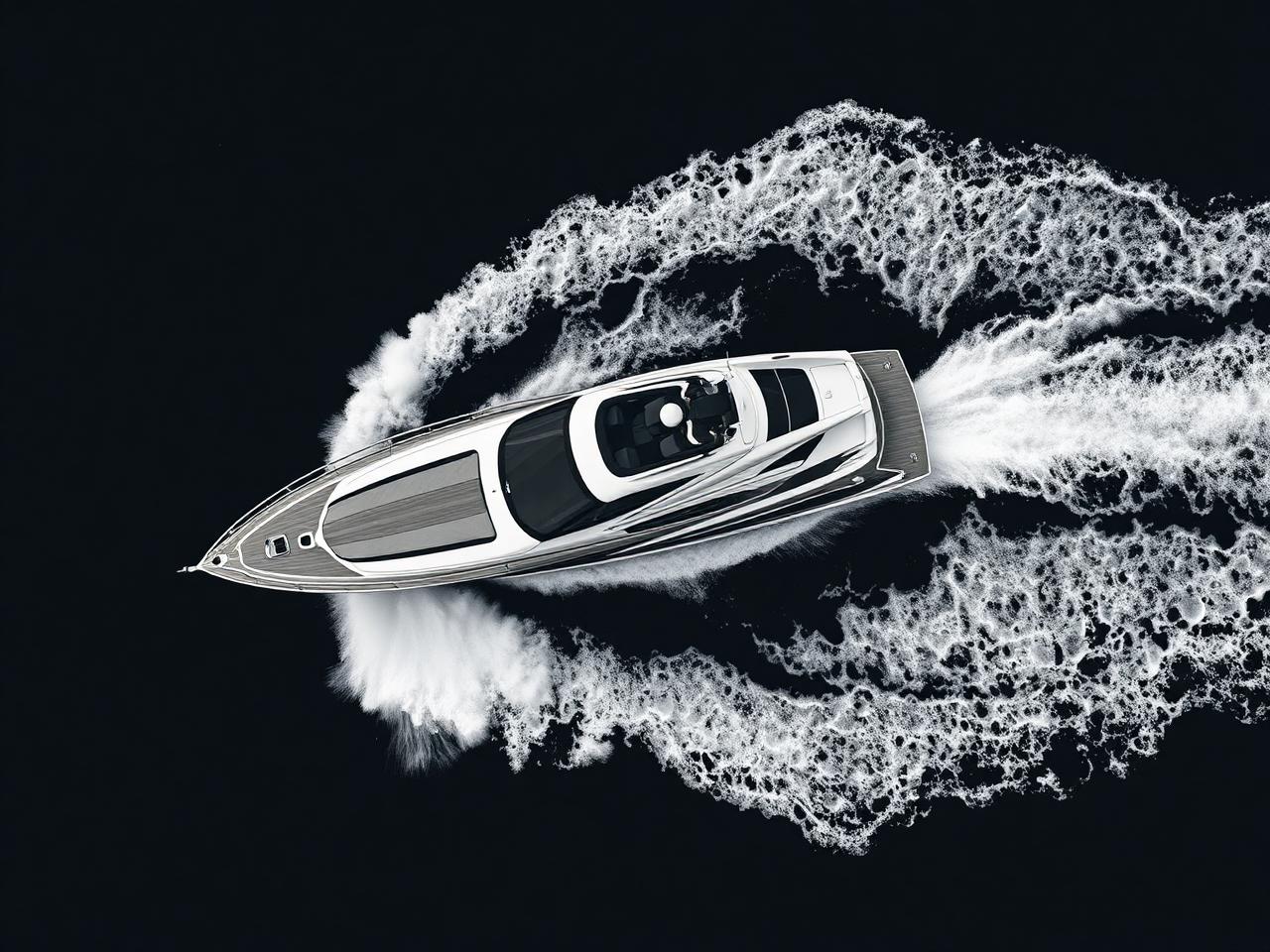 Vue aérienne d'un yacht de luxe